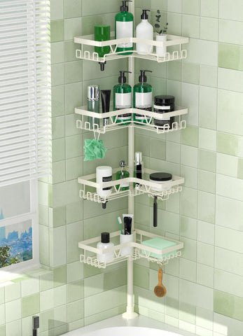 DAOYA corner shower caddy installed in bathroom corner for organized space