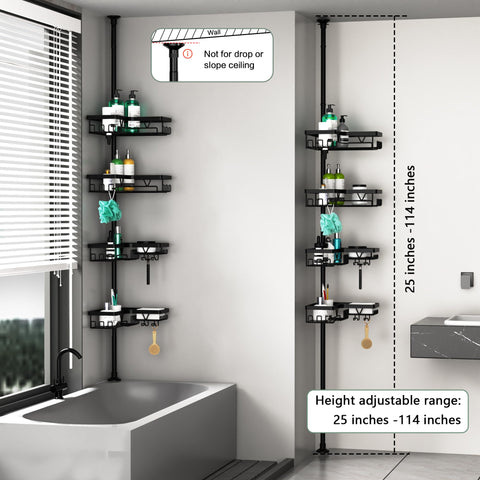 DAOYA 4-tier shelf design maximizes corner storage in bathrooms.