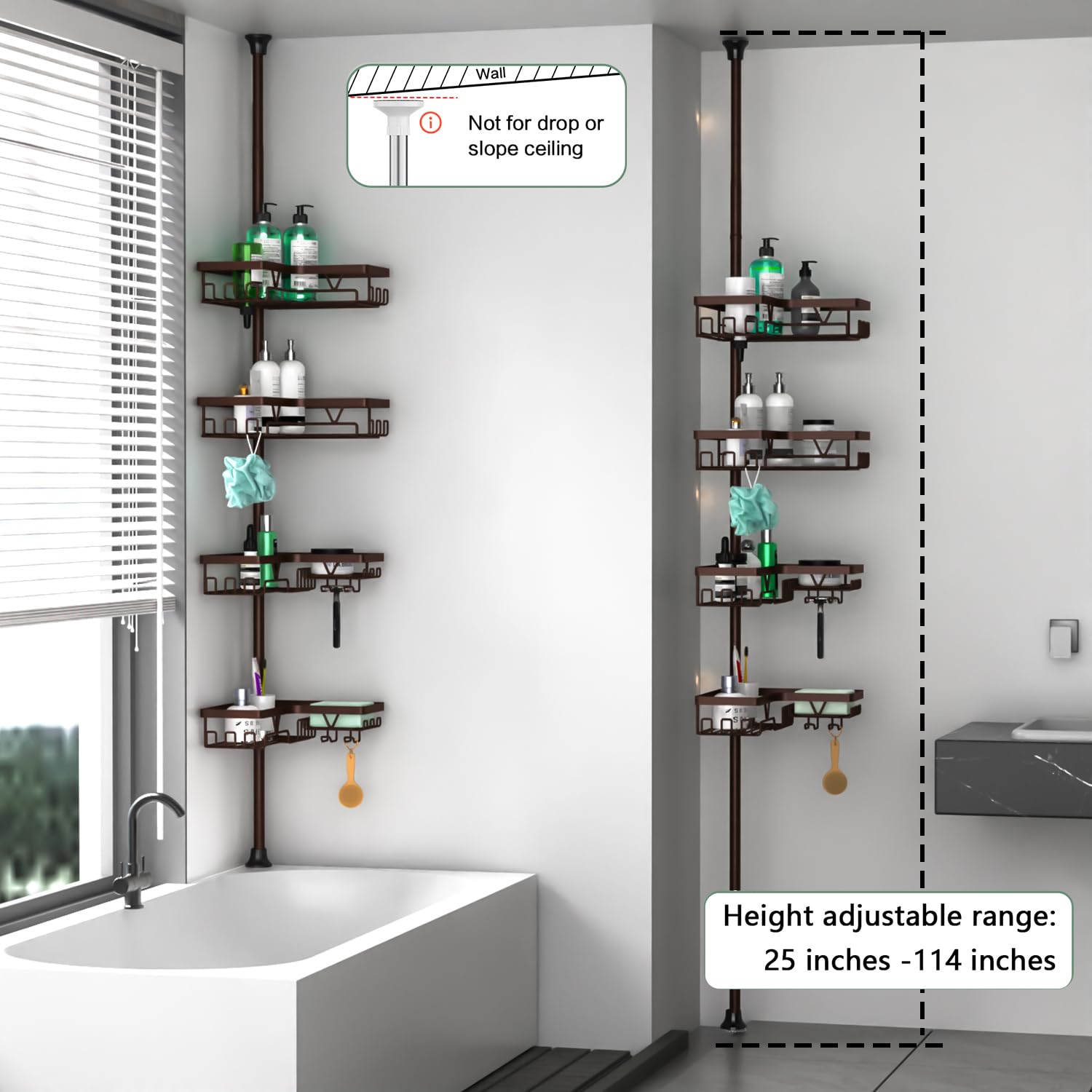 DAOYA tool-free installation between walls for secure placement
