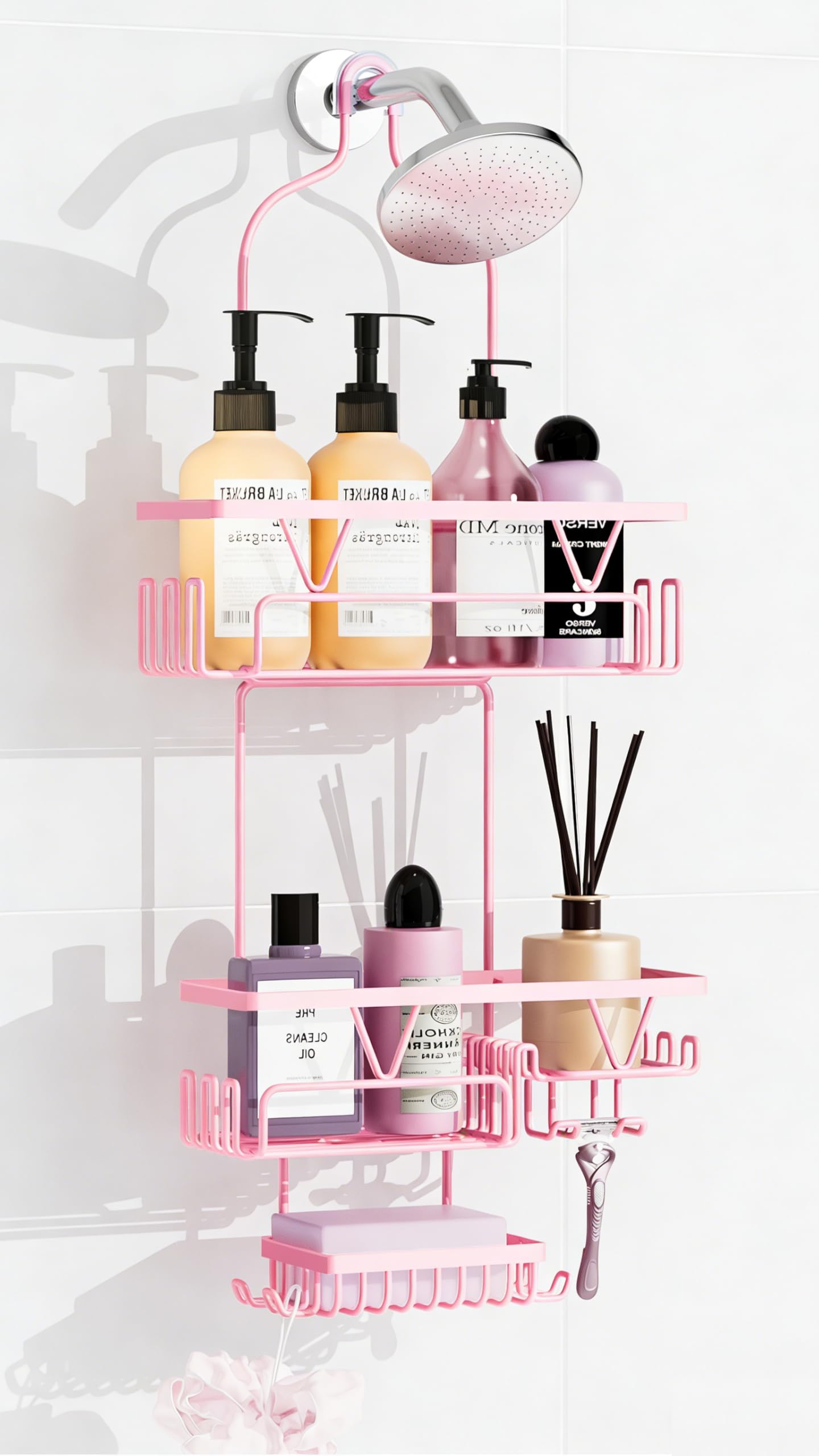 DAOYA hanging shower caddy over shower head for organized bath storage