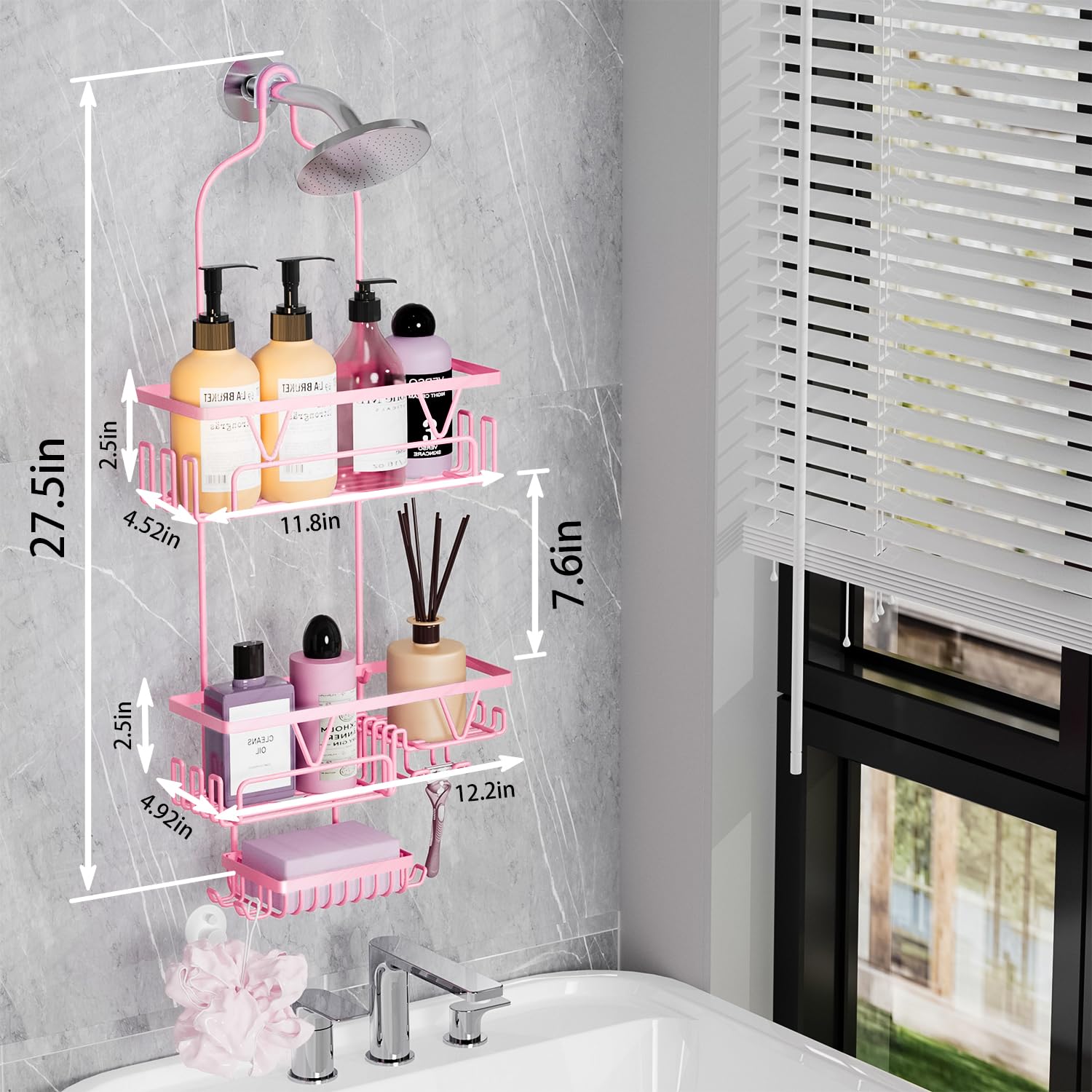 DAOYA pink finish adds style and towel-hanging convenience to the bathroom