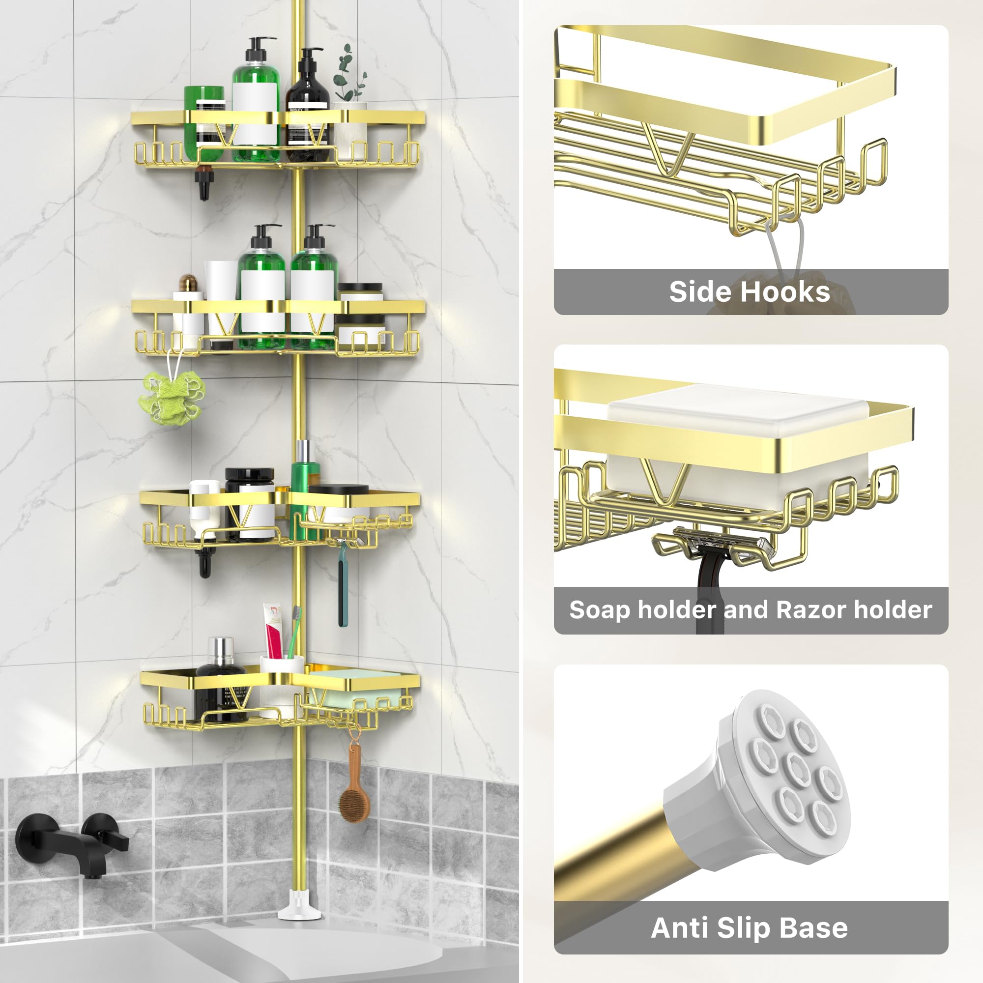 DAOYA self-draining design prevents water buildup after showers