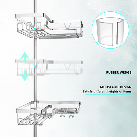DAOYA corner design demonstrates four-tier storage for bath products