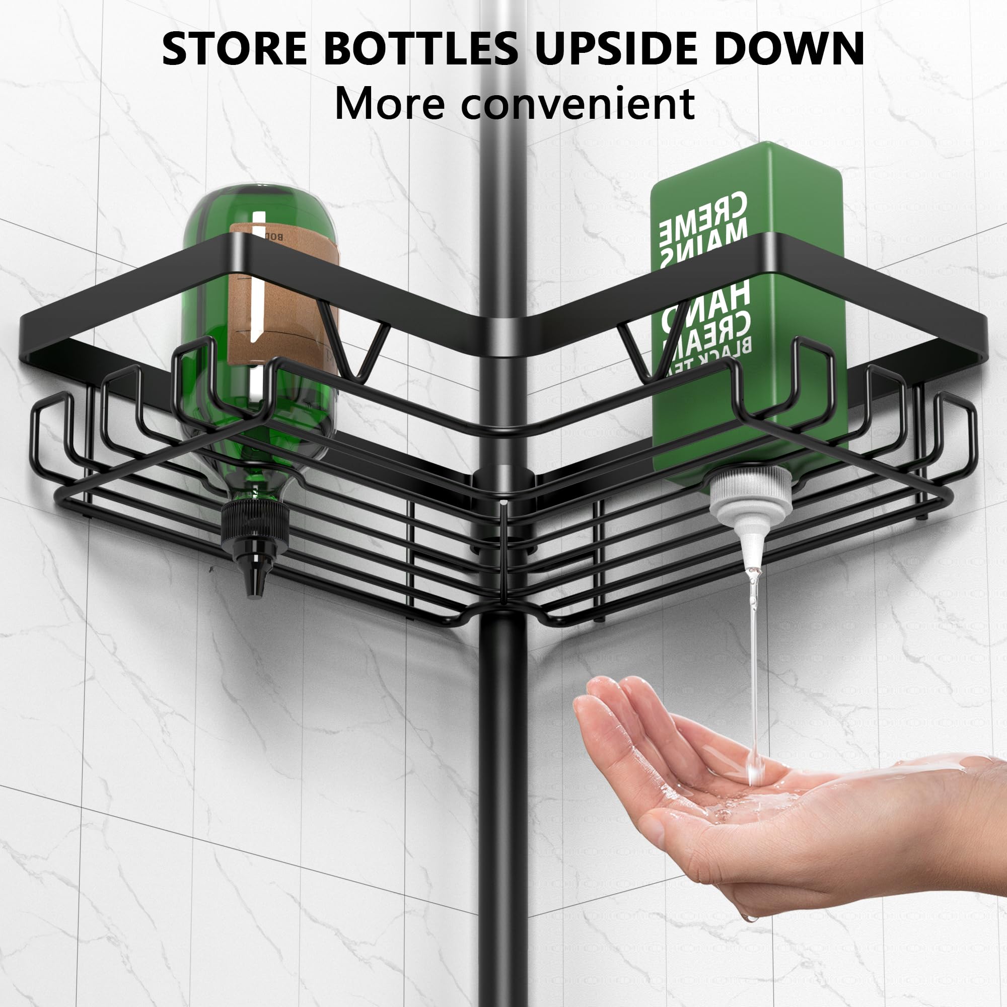 DAOYA guardrails prevent bottles from tipping over in the shower.
