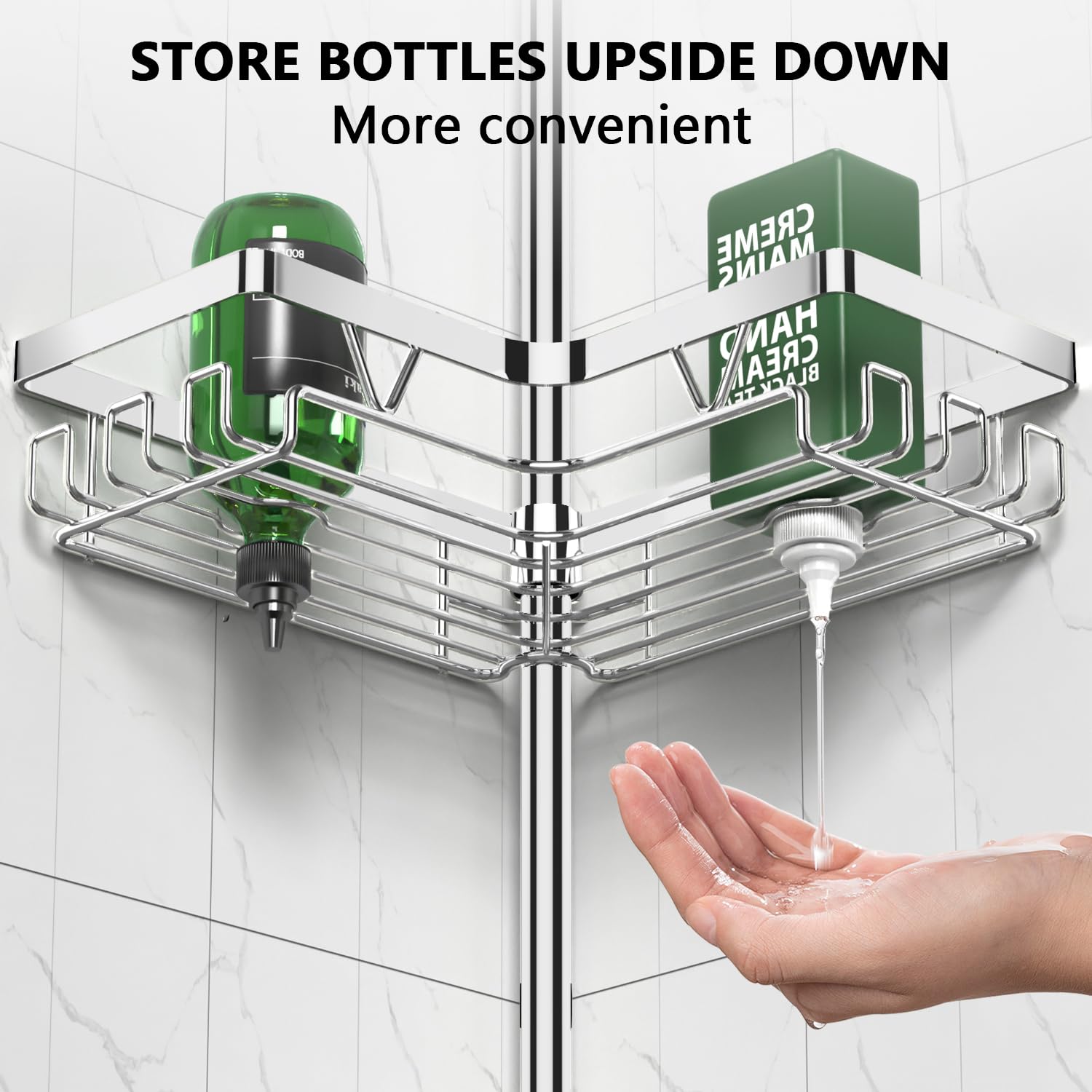 DAOYA side U-hooks hold loofahs and shower caps, keeping drains clear.