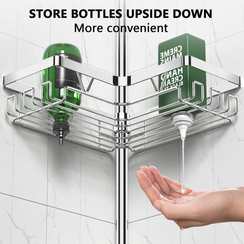 DAOYA side U-hooks hold loofahs and shower caps, keeping drains clear.
