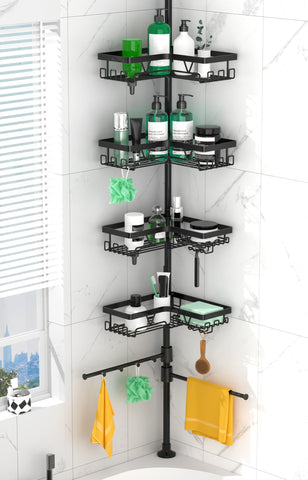 DAOYA shower caddy tension pole corner provides versatile storage in tight spaces.