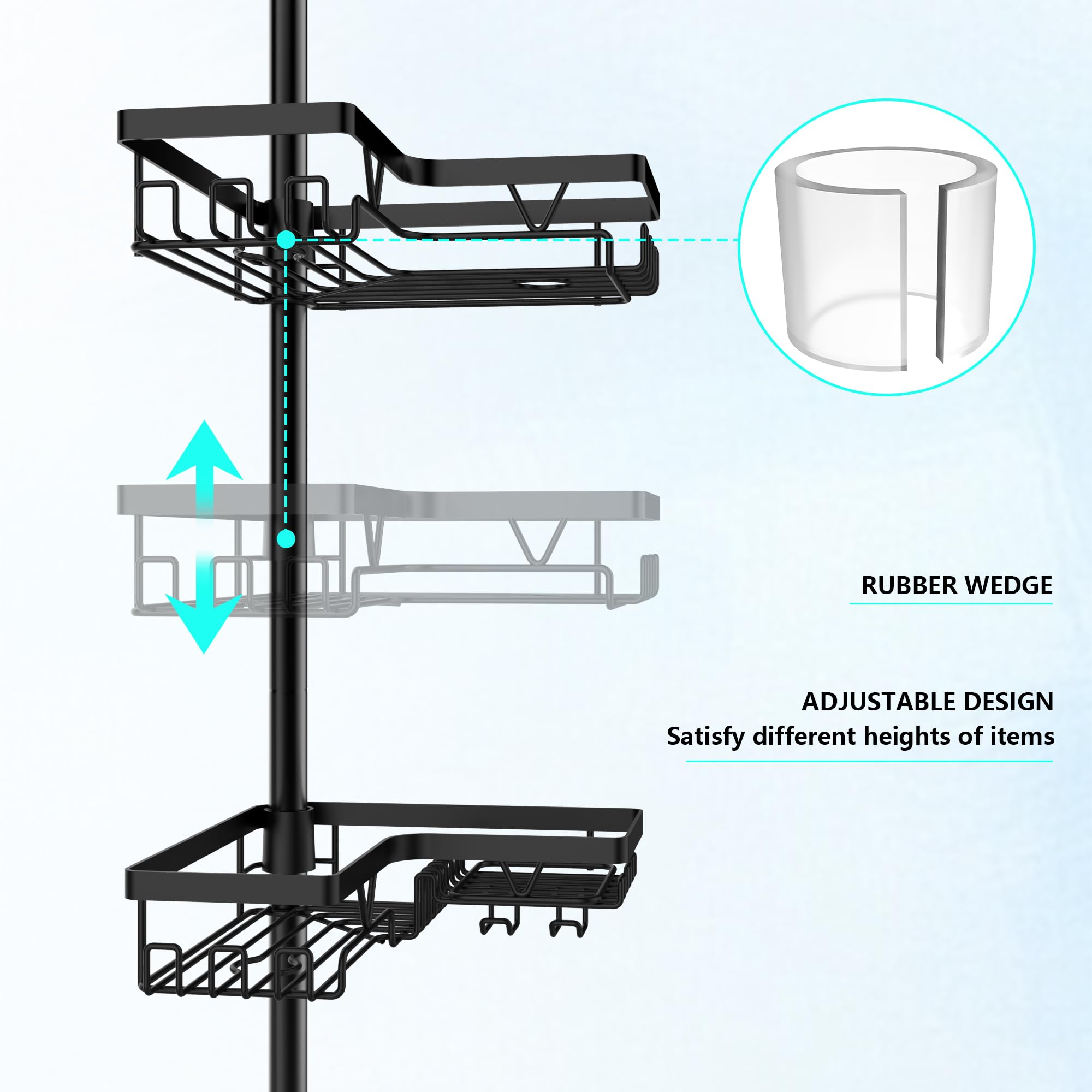 DAOYA towel bars and hooks keep towels dry and accessible.
