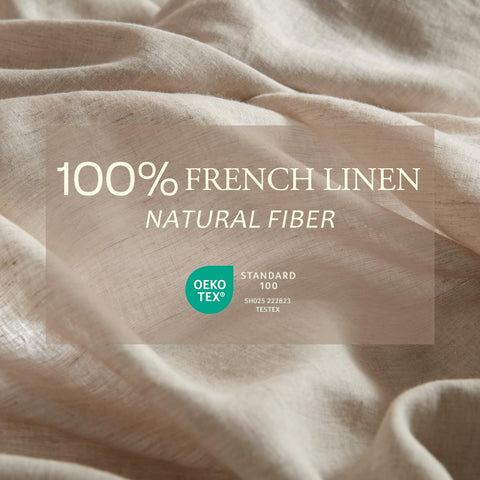 DAPU linen duvet cover with zip closure close-up demonstrates secure hidden zipper