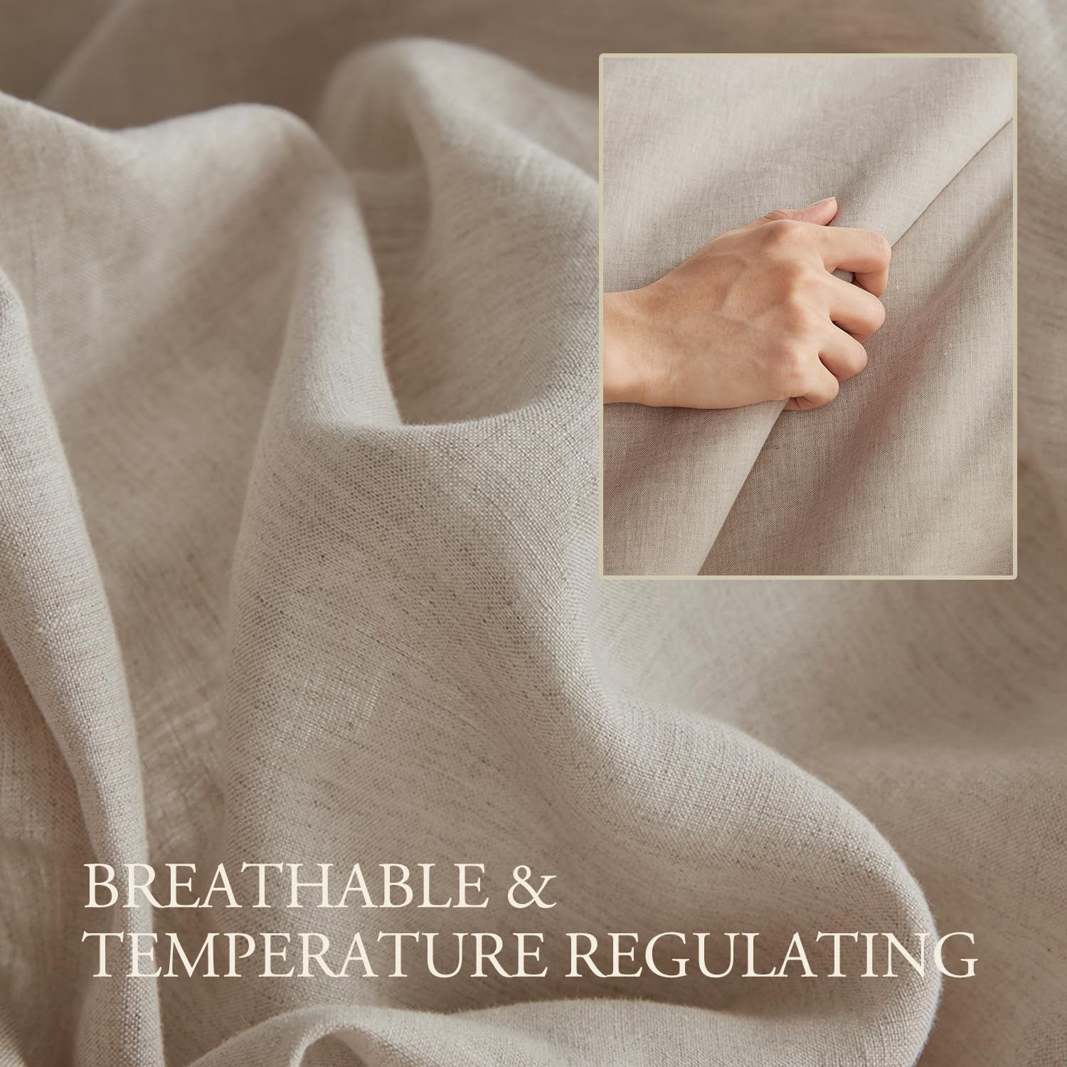 DAPU linen fiber close-up highlights hollow-core texture for temperature regulation