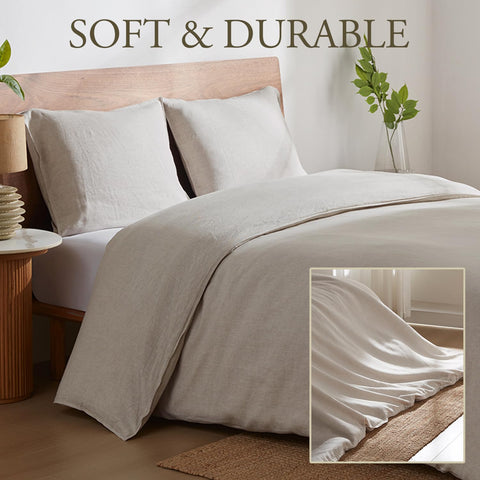 DAPU linen pillowcase 20x26 close-up shows soft, durable weave