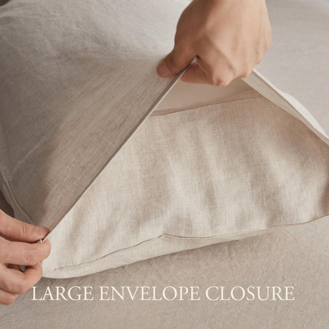 DAPU Pure Linen King Fabric Closeup reveals airy weave and natural fibers.