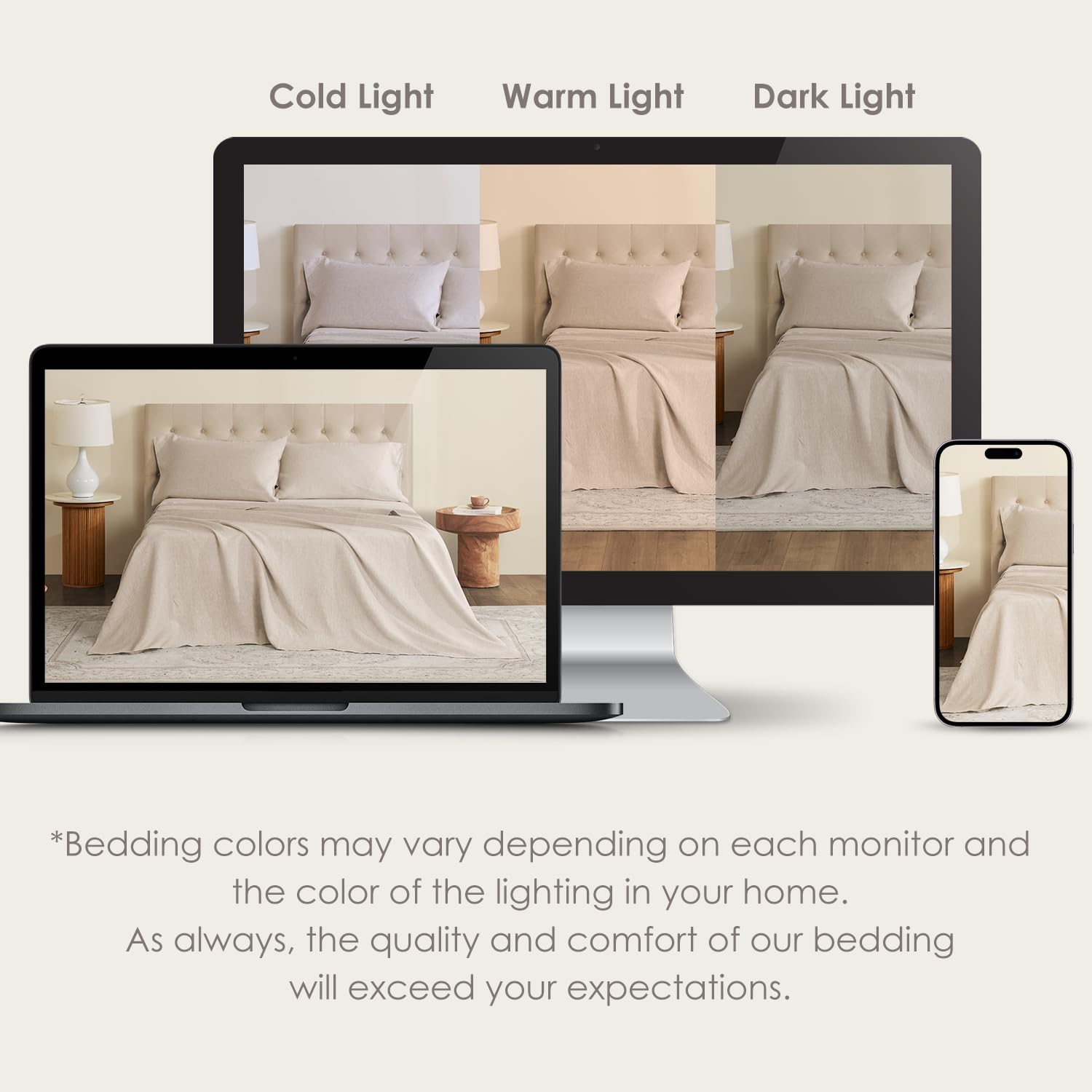 DAPU bed scene with airy linen sheets during a warm night.