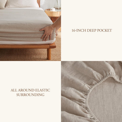 DAPU eco-certification label emphasizing chemical-free, eco-friendly linen production.