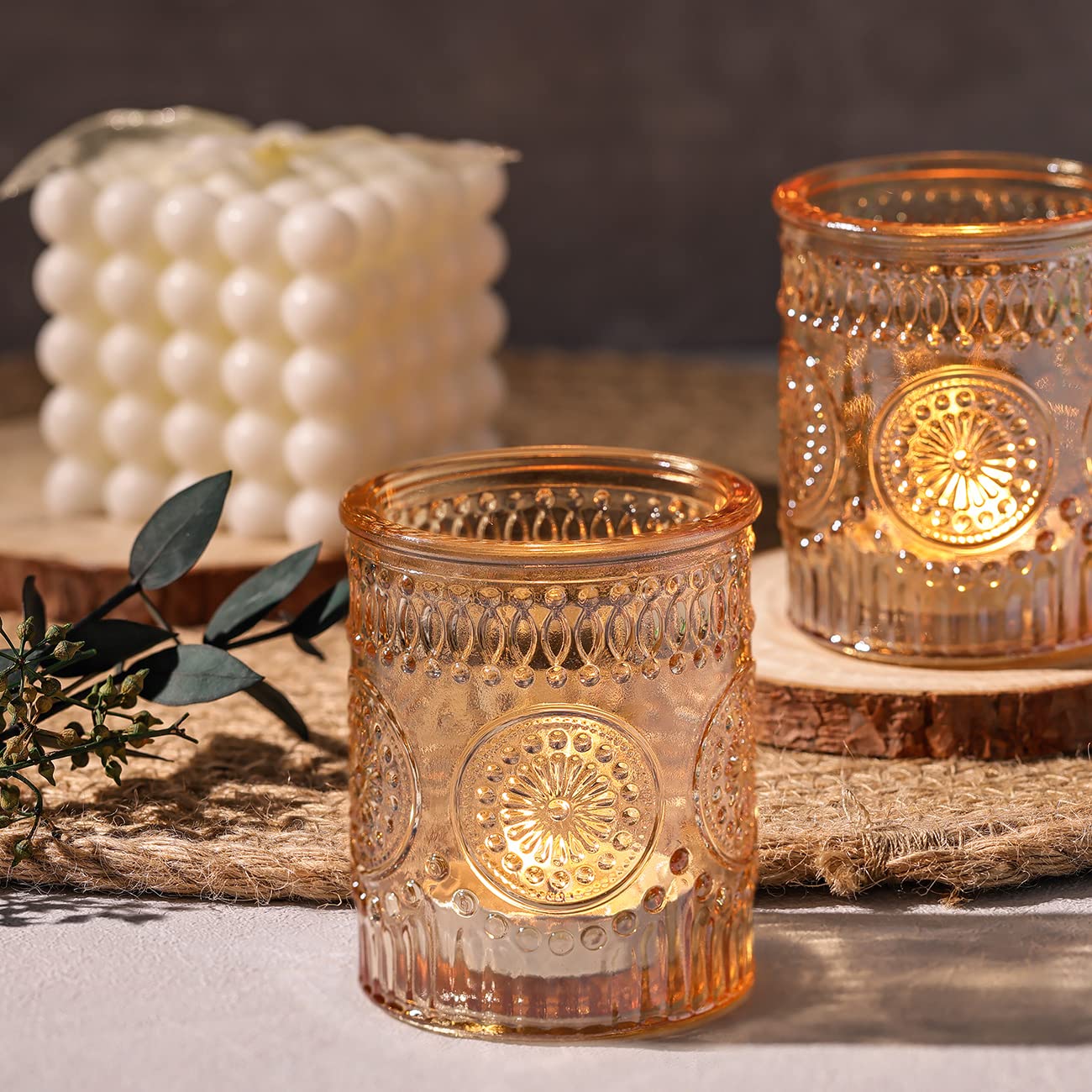 DARJEN dining room candle holders create a warm, inviting ambience for meals.