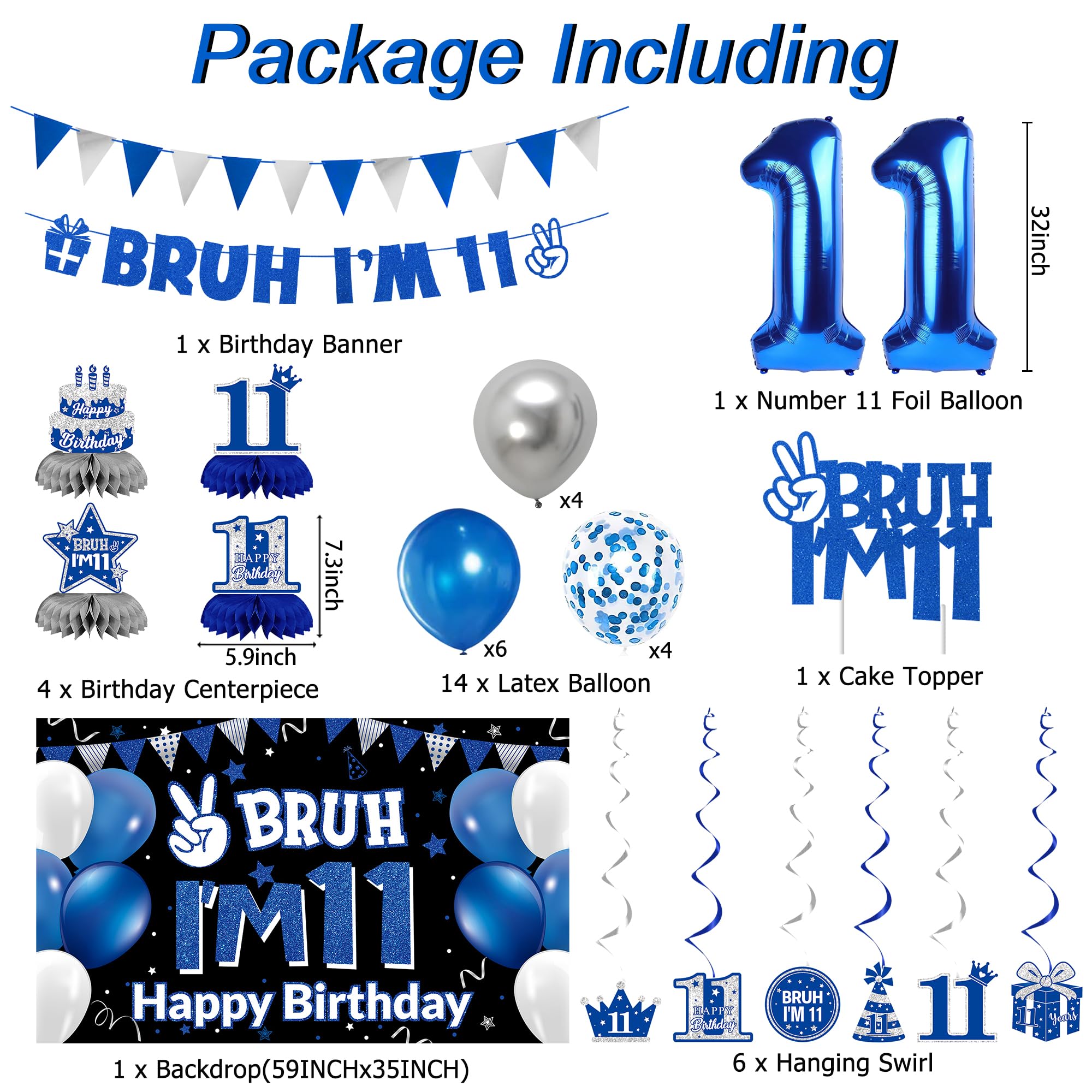 DARUNAXY blue foil 11 balloon as the party focal point