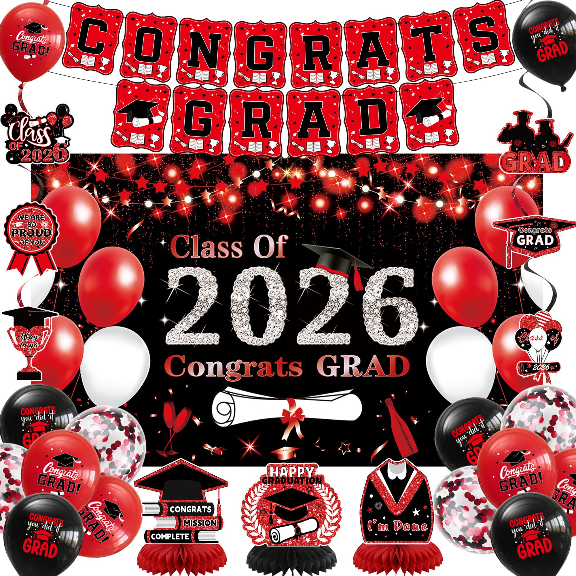 DARUNAXY Class of 2026 banner provides a bold backdrop for photos and celebrations.