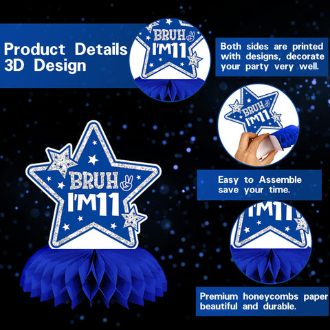 DARUNAXY glitter banner 11th birthday for bold celebration