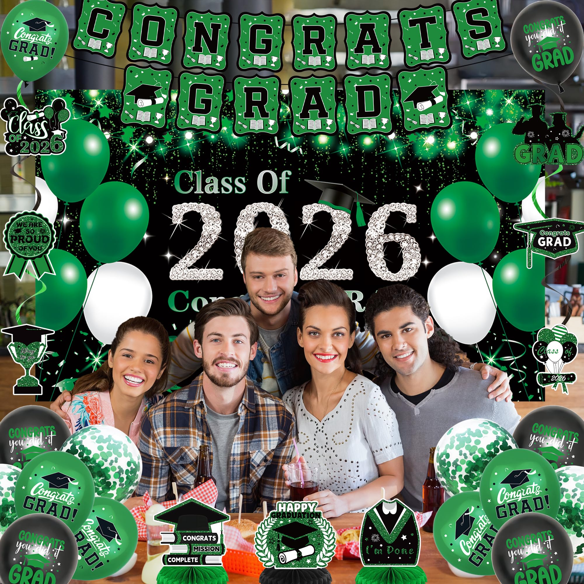 DARUNAXY graduation decor set provides cohesive styling for events.