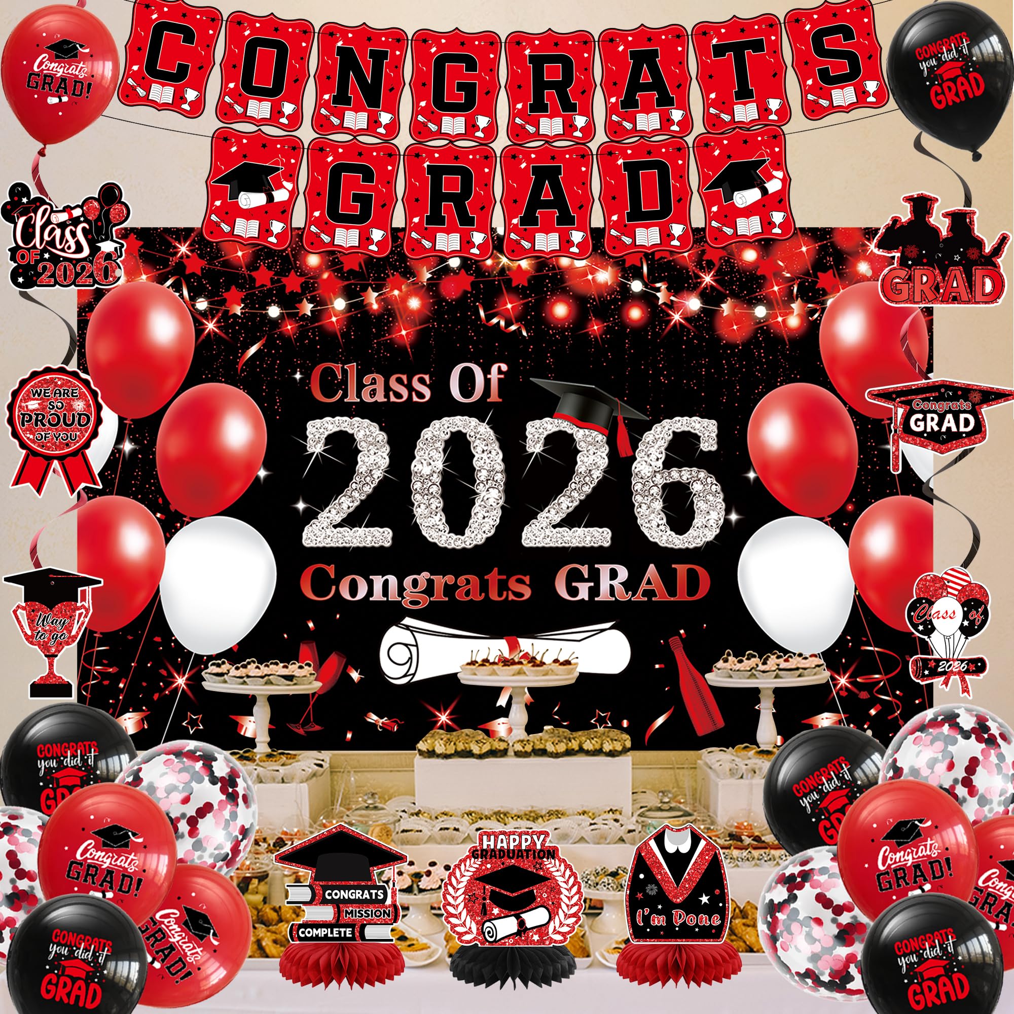DARUNAXY graduation party setup ideas highlight a cohesive decoration concept.