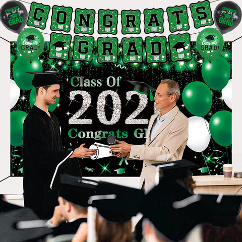 DARUNAXY honeycomb centerpiece Happy Graduation creates a 3D tabletop focal point.