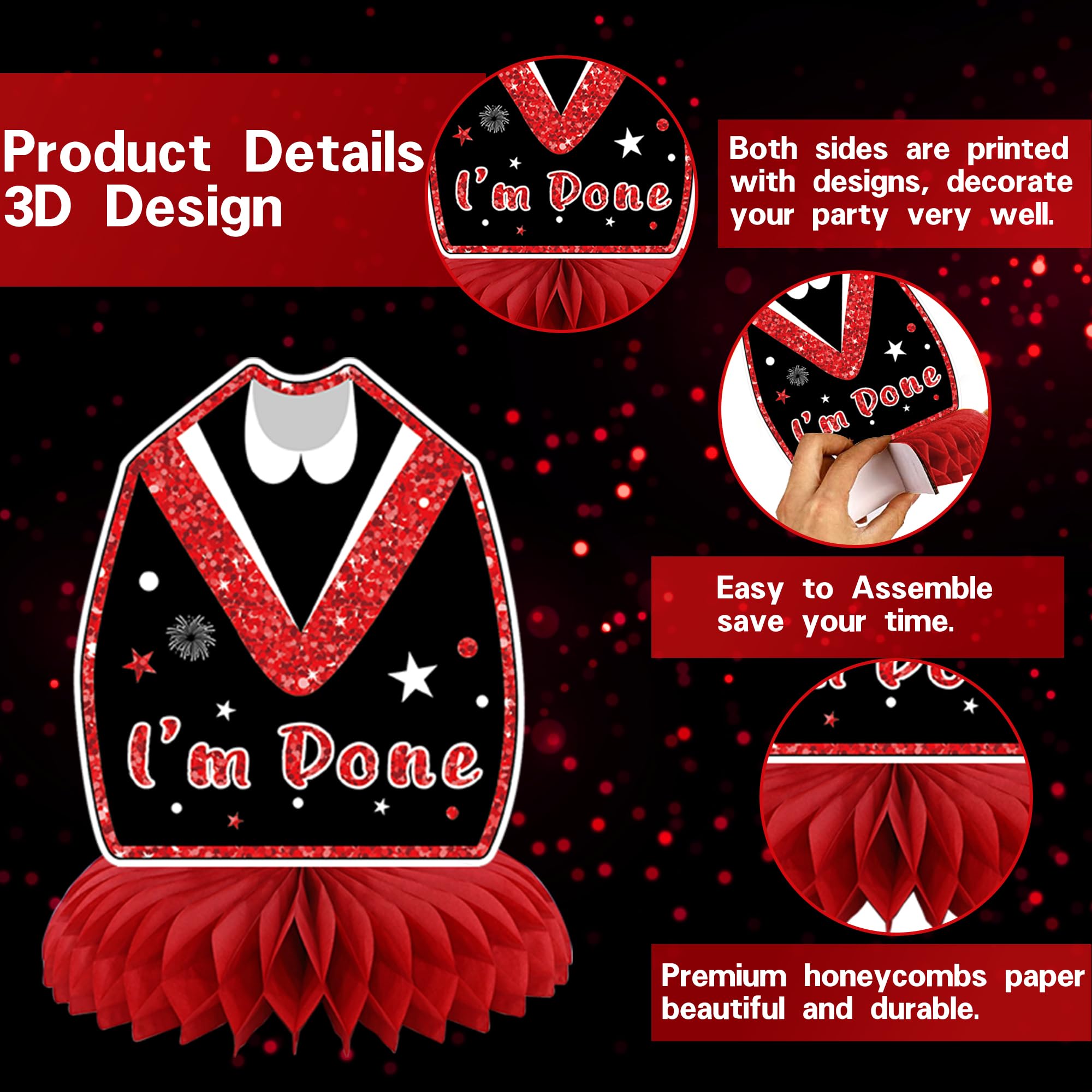 DARUNAXY 3D honeycomb centerpieces brighten tabletops and photo moments.