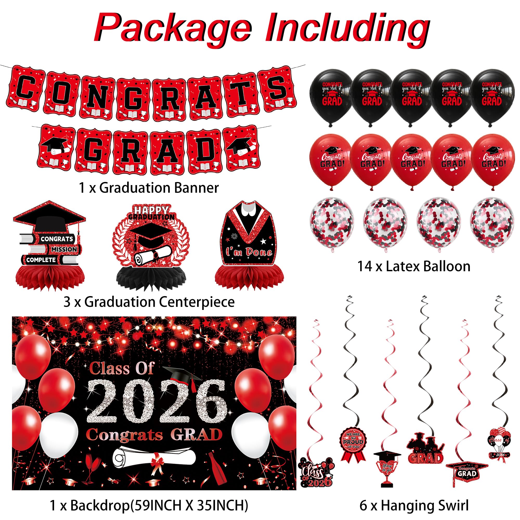 DARUNAXY red and black balloons create a festive arch or table decor.