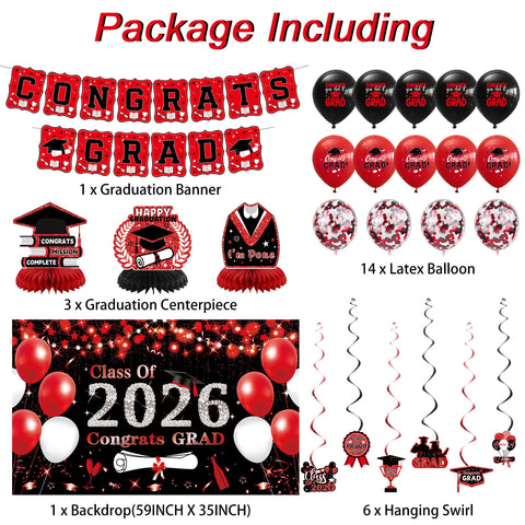 DARUNAXY red and black balloons create a festive arch or table decor.