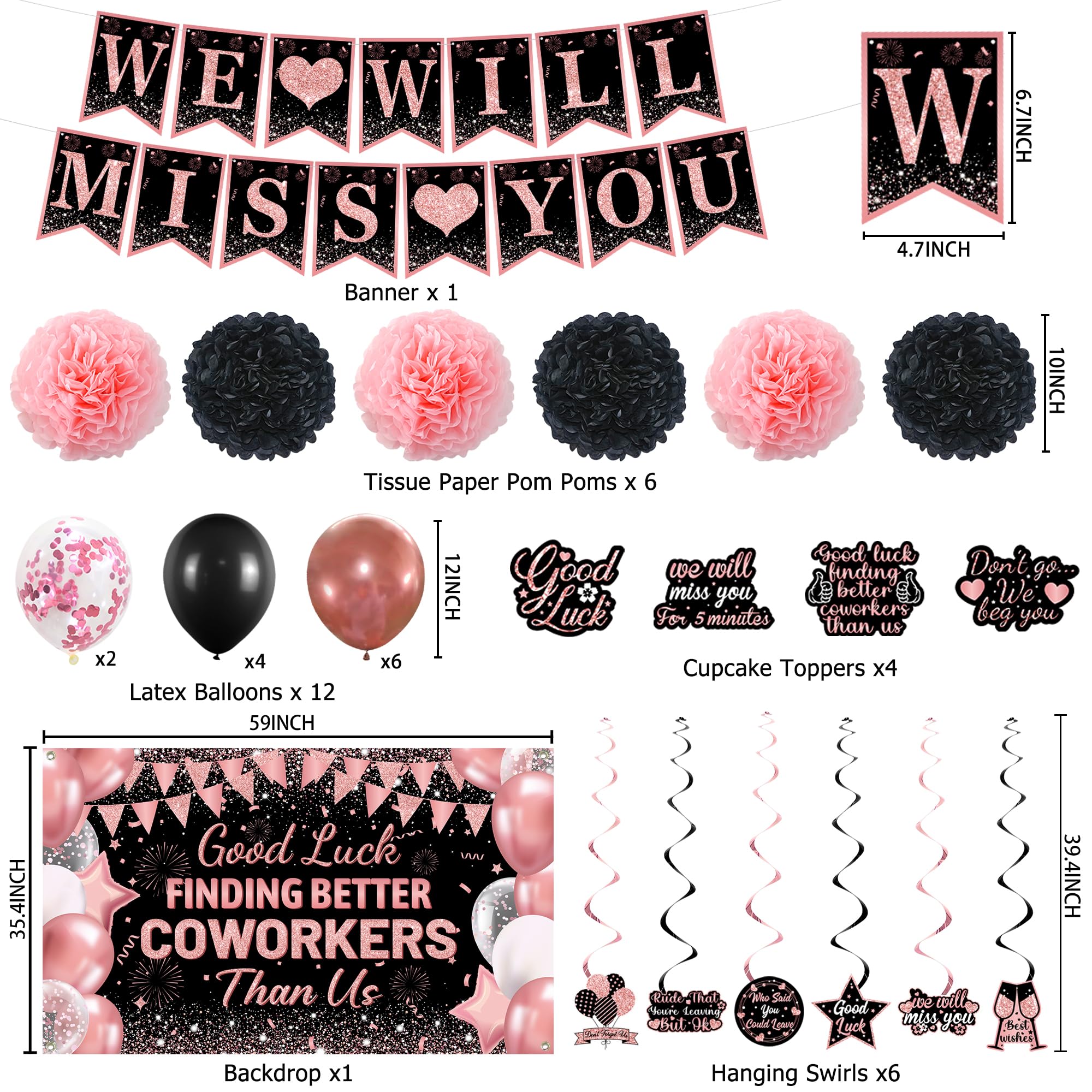 DARUNAXY we will miss you cupcake toppers add elegant cake accents.