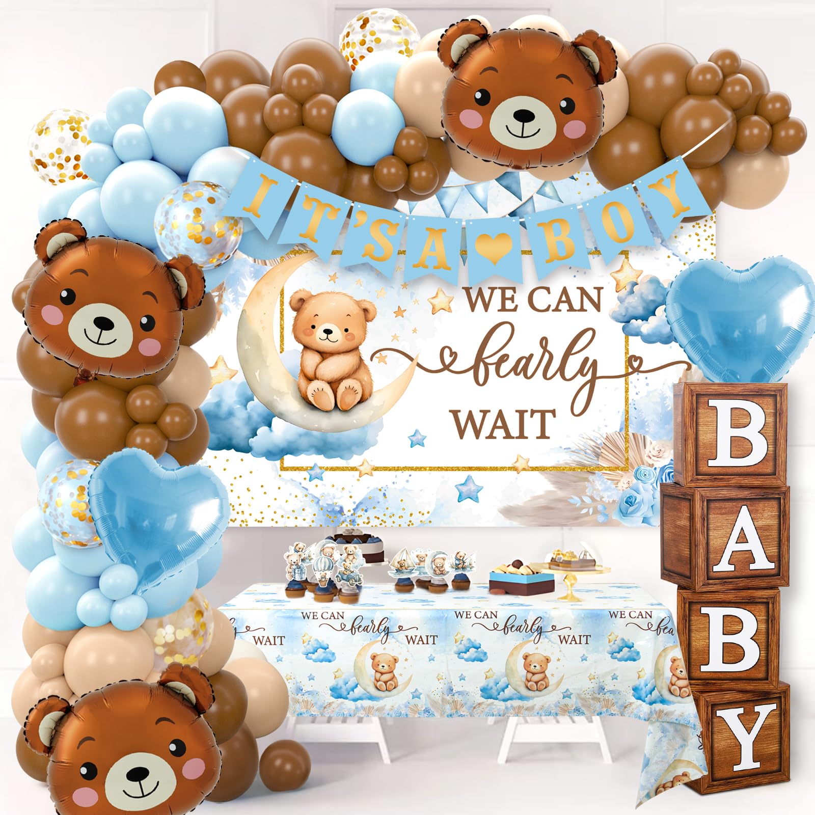 DataMoon baby boxes and cake toppers decorate the dessert area