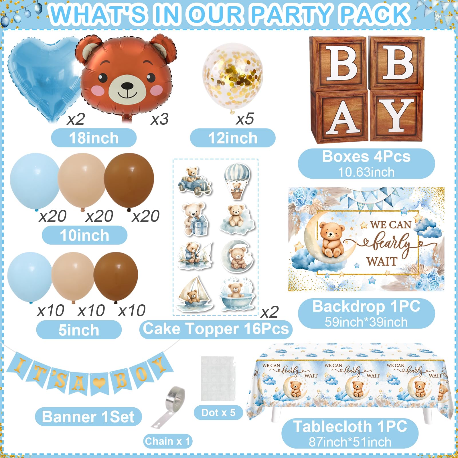 DataMoon teddy bear boho balloons kit adds playful ambiance to the shower
