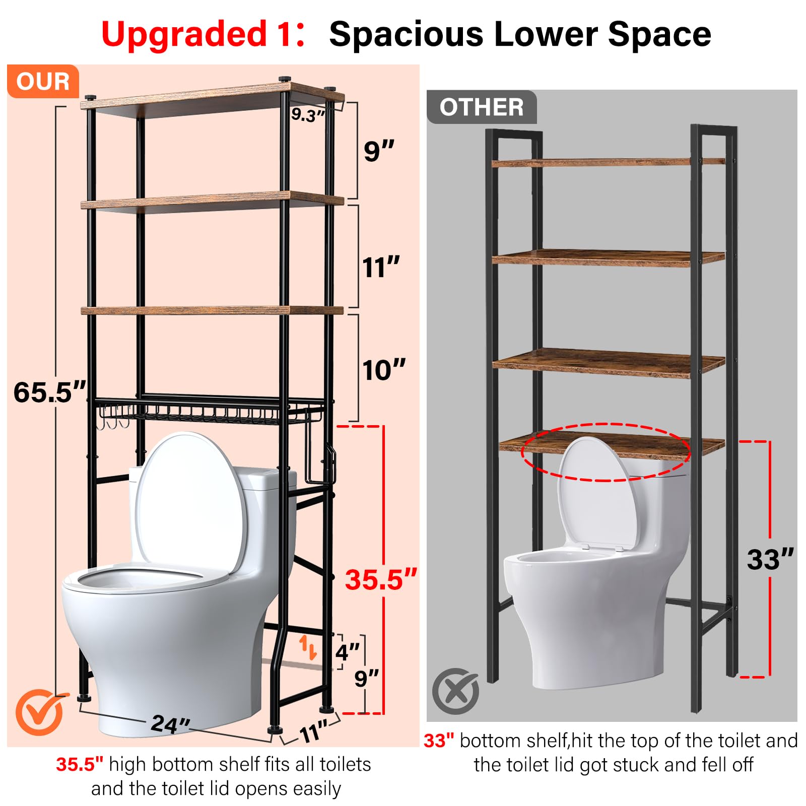 Dataroad Selead four-tier bathroom organizer highlights ample vertical storage.