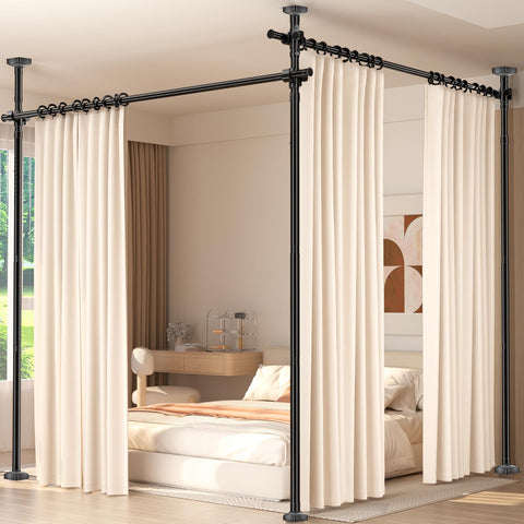 Daurore Paw room divider rod assembly demonstrates quick, tool-free setup for flexible living spaces.