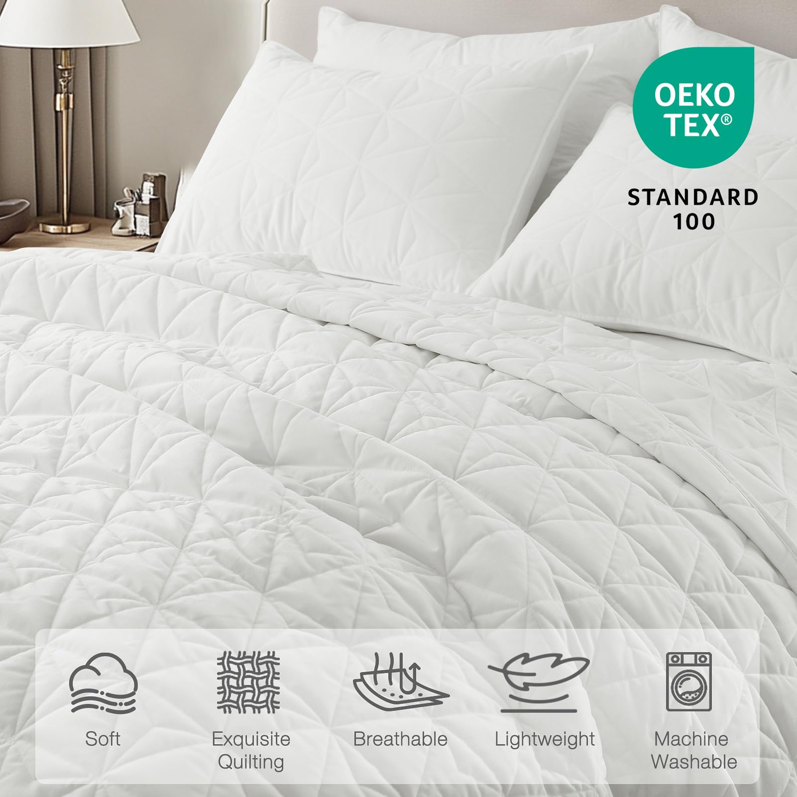 DAWNDIOR quilt front view shows fine-striped corduroy texture and refined look.