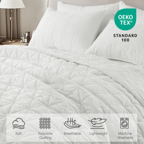 DAWNDIOR quilt front view shows fine-striped corduroy texture and refined look.