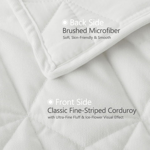 DAWNDIOR quilt back features soft microfiber for gentle skin-friendly comfort.