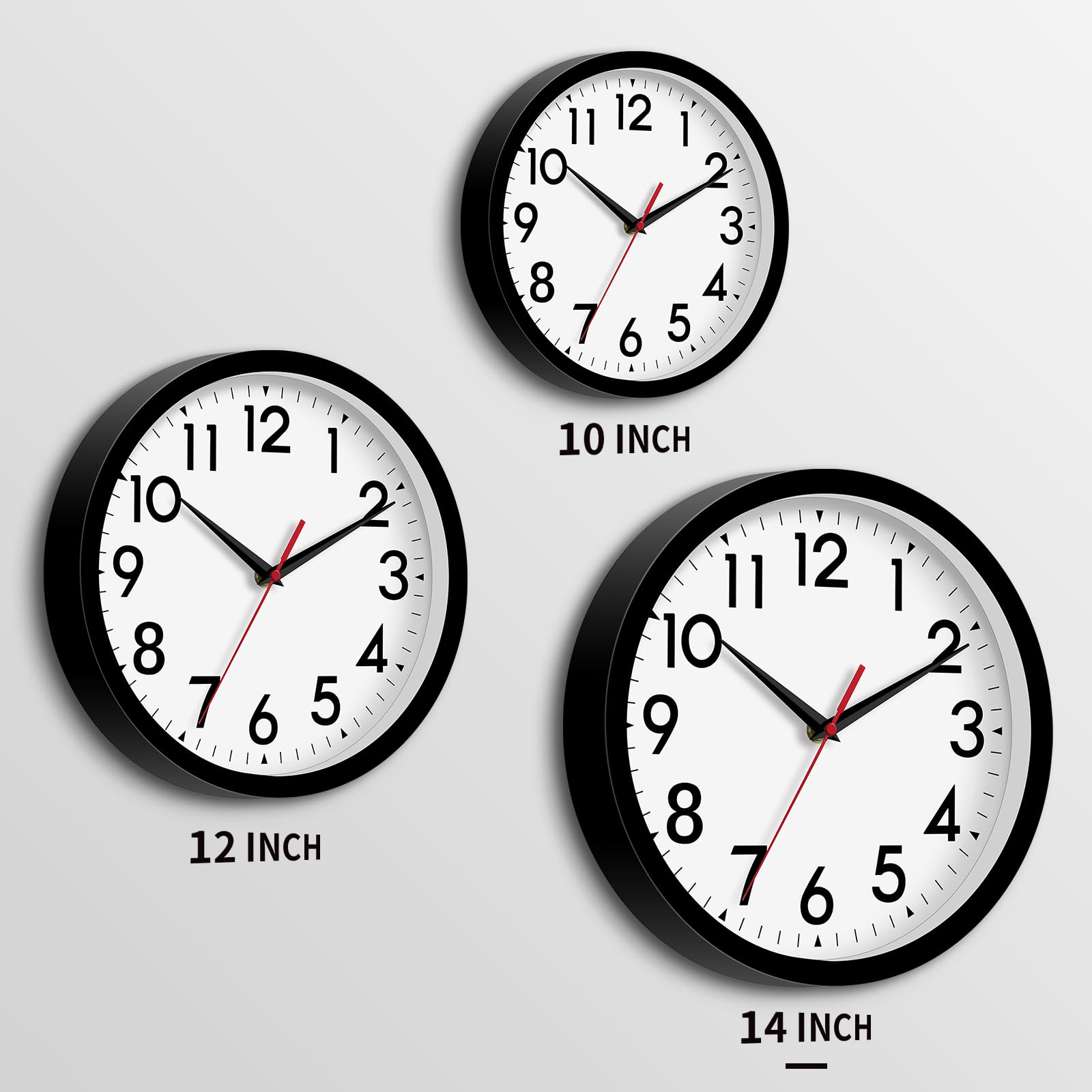 DAXSMY 14-inch dial closeup highlights bold numerals for quick time checks.