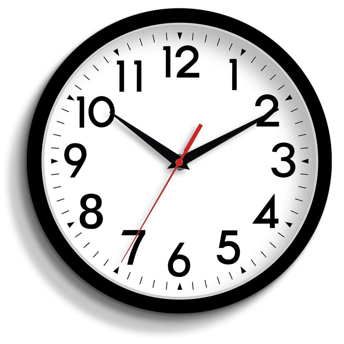 DAXSMY 14-inch wall clock front view with large numbers for easy reading.
