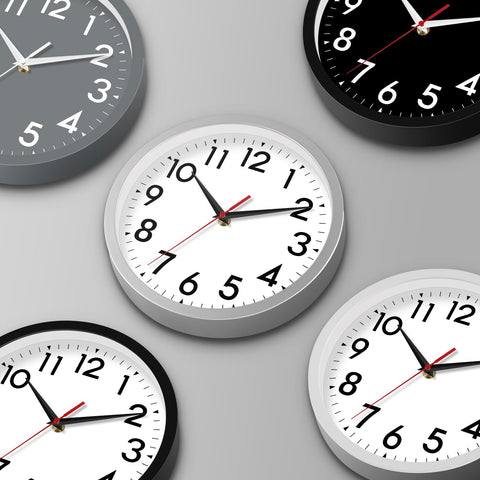 DAXSMY 14-inch wall clock side profile shows a slim silhouette for versatile placement.