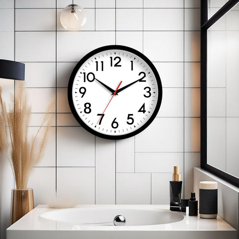 DAXSMY 14-inch wall clock silent movement delivers a quiet environment without ticking.