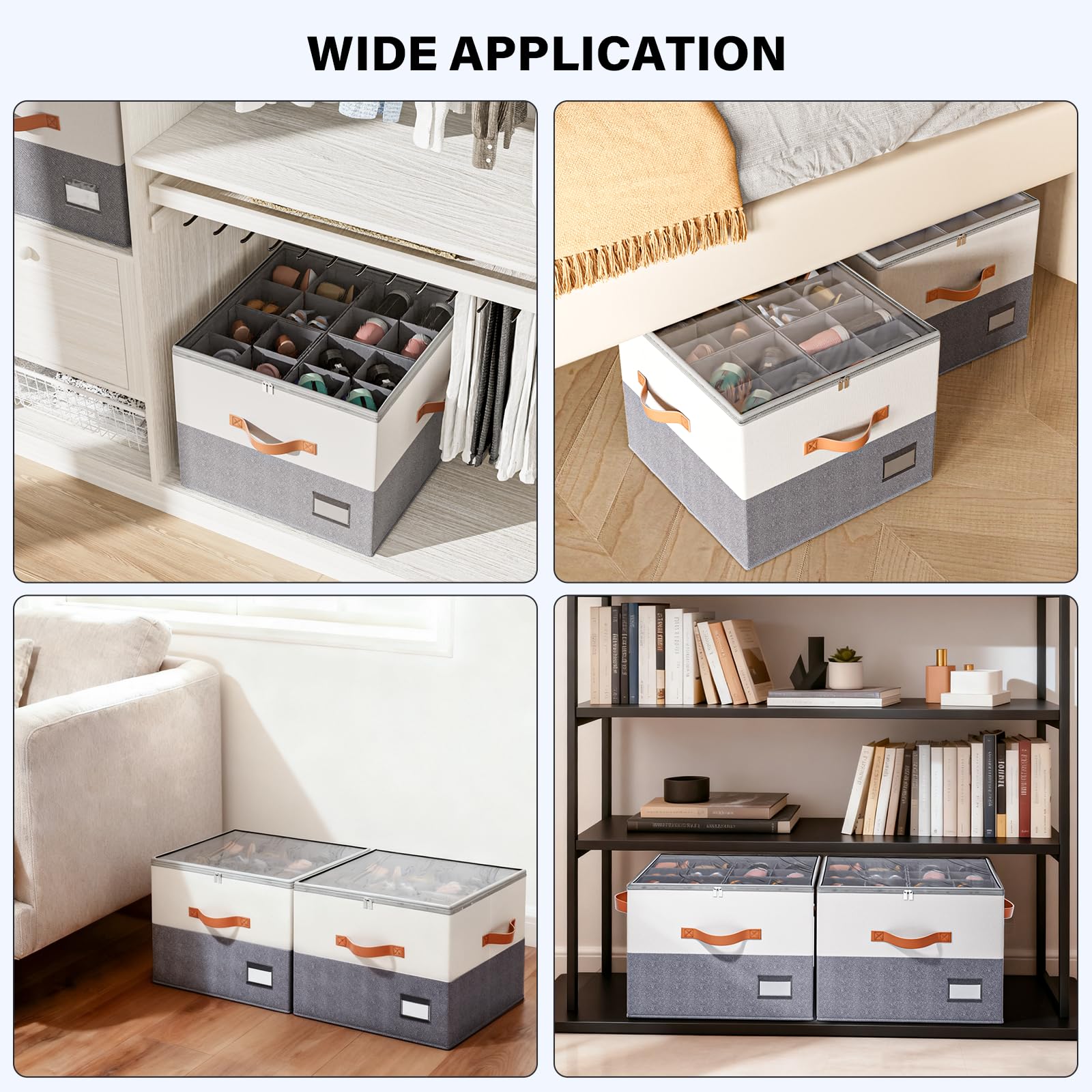 Easy tool-free setup; compartments adjust for flexible organization