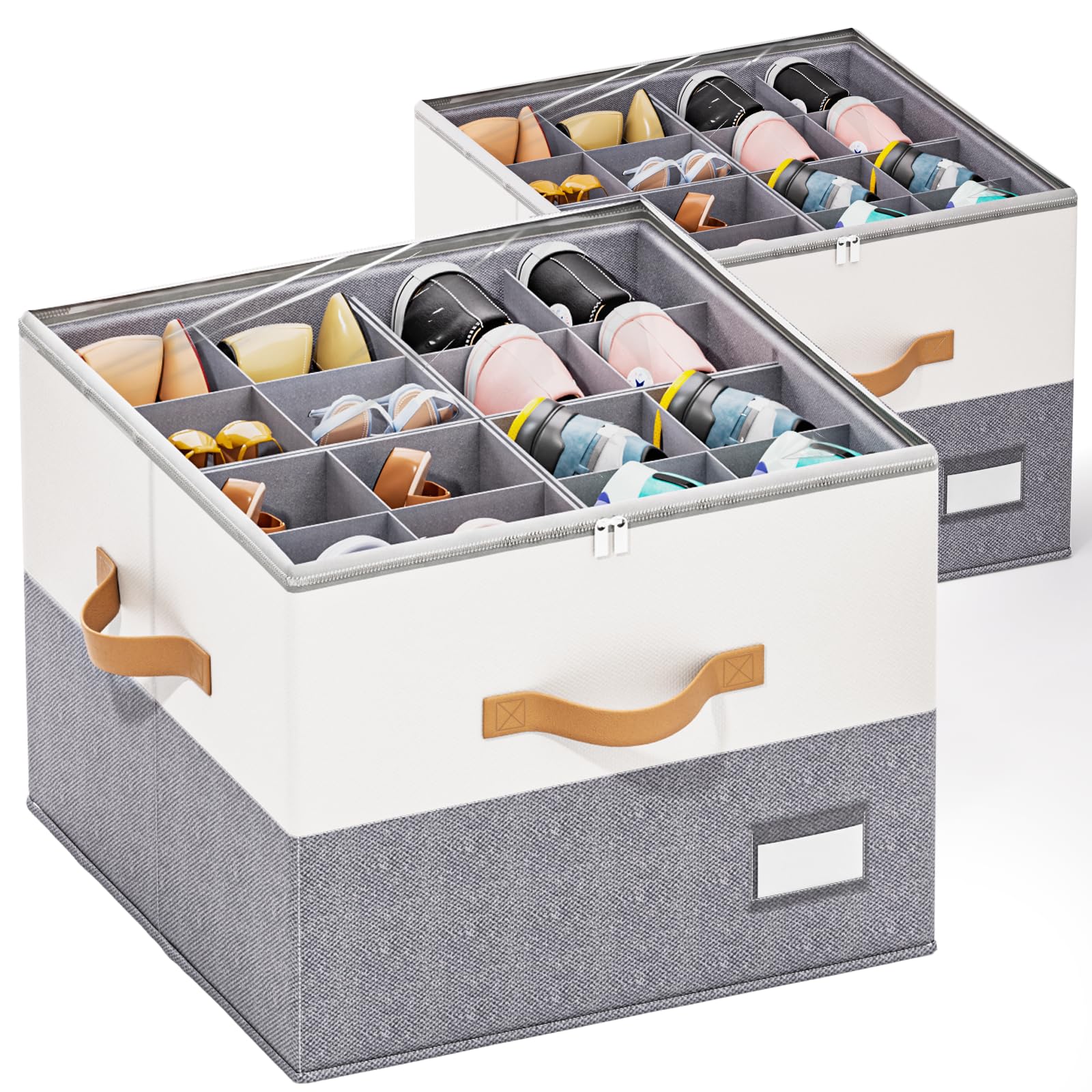 Dayacoco 2-pack shoe organizer with clear cover shows shoes at a glance and dust protection
