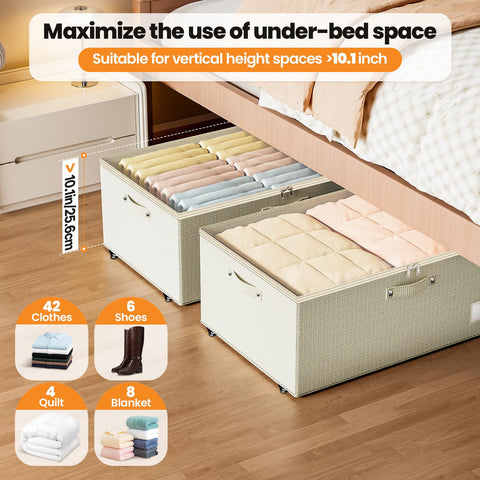 Dayacoco under-bed storage ideal for dorm rooms and small spaces.