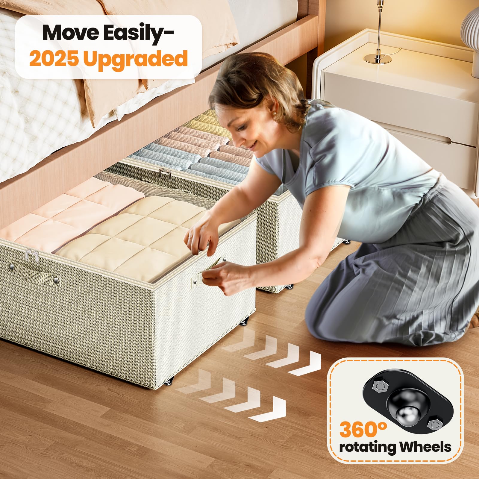 Dayacoco rolling under-bed storage requires no assembly.