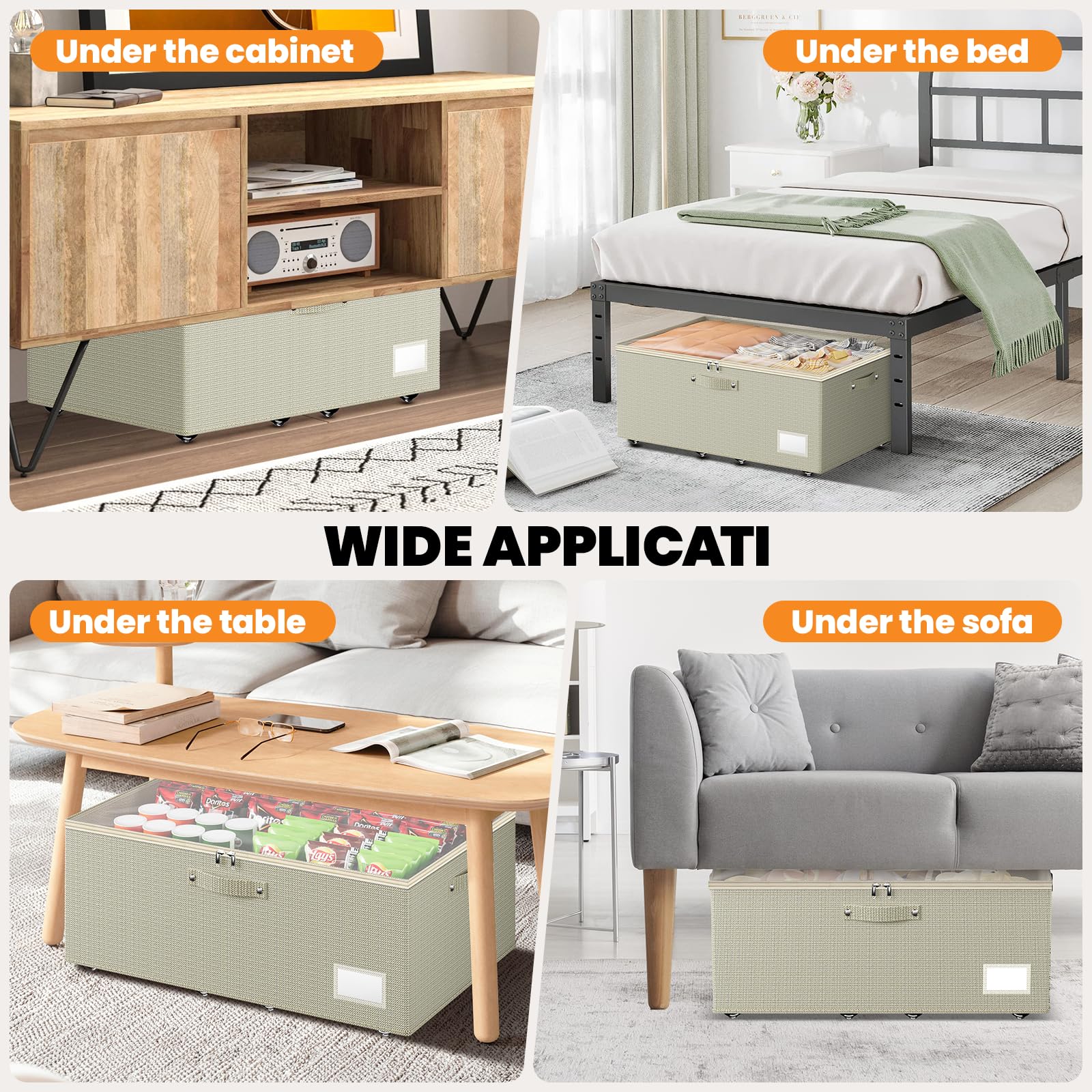 Dayacoco under-bed storage for shoes keeps footwear organized and out of sight.
