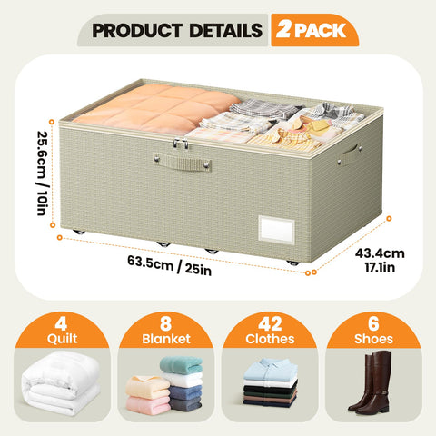 Dayacoco under-bed storage with transparent lid lets you see contents at a glance.