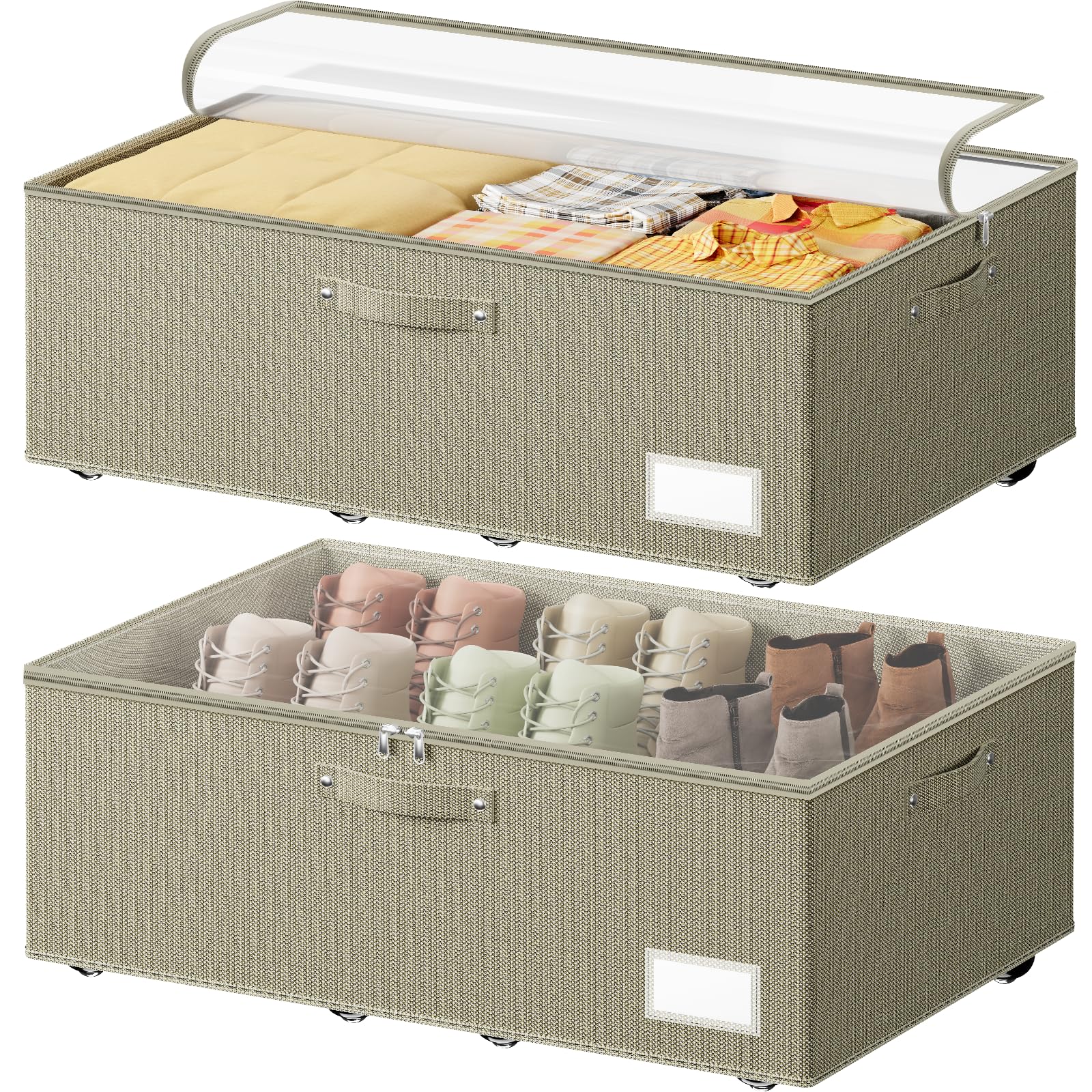 Dayacoco under-bed storage with wheels helps organize clothes and slide easily.