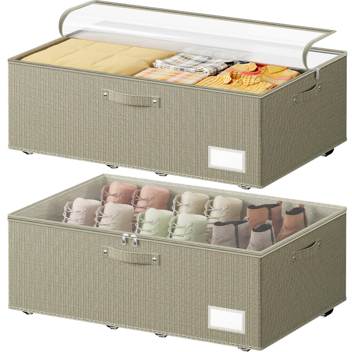 Dayacoco under-bed storage with wheels helps organize clothes and slide easily.