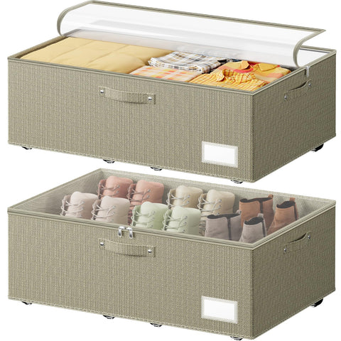 Dayacoco under-bed storage with wheels helps organize clothes and slide easily.