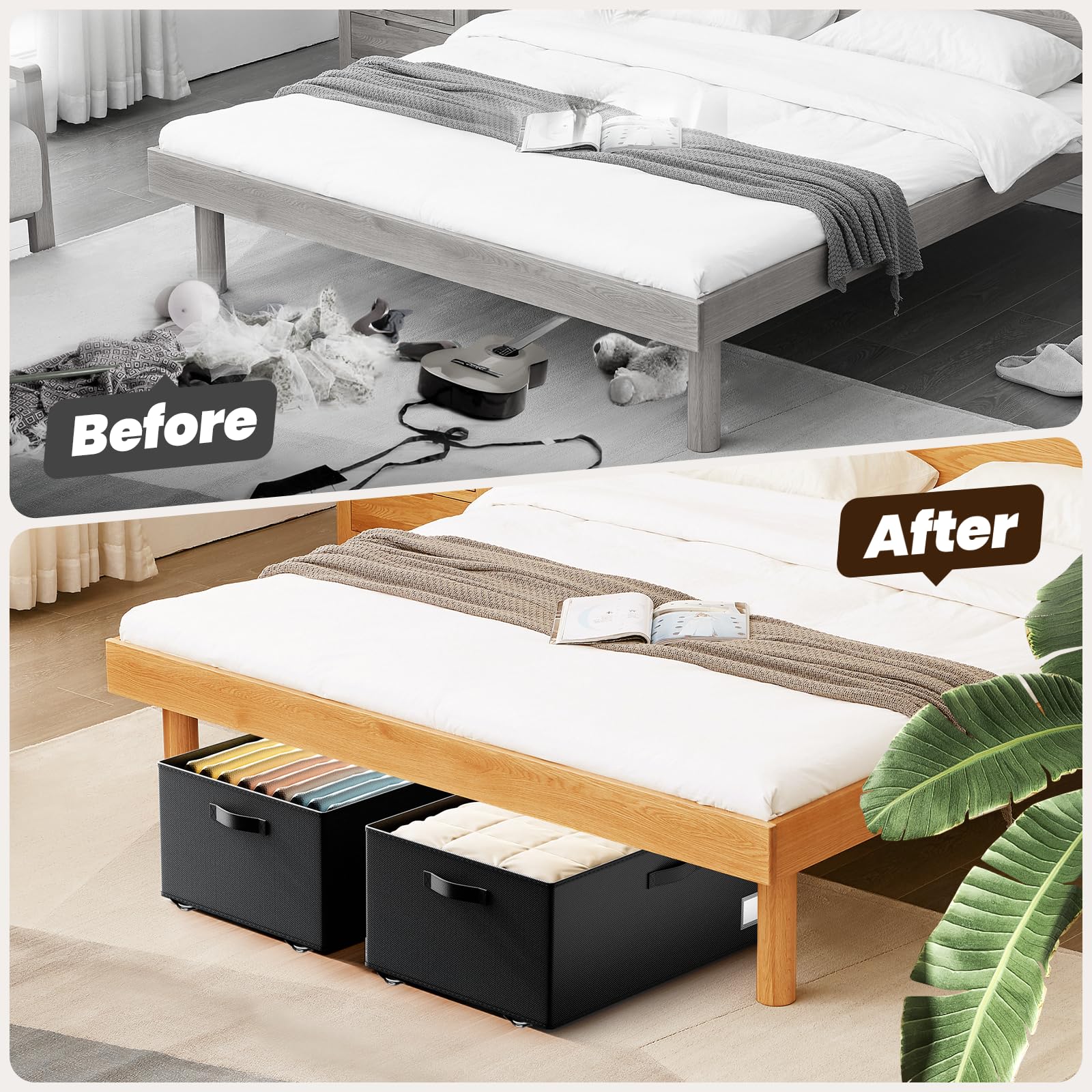 Dayacoco underbed storage with wheels versatile for dorms and bedrooms.